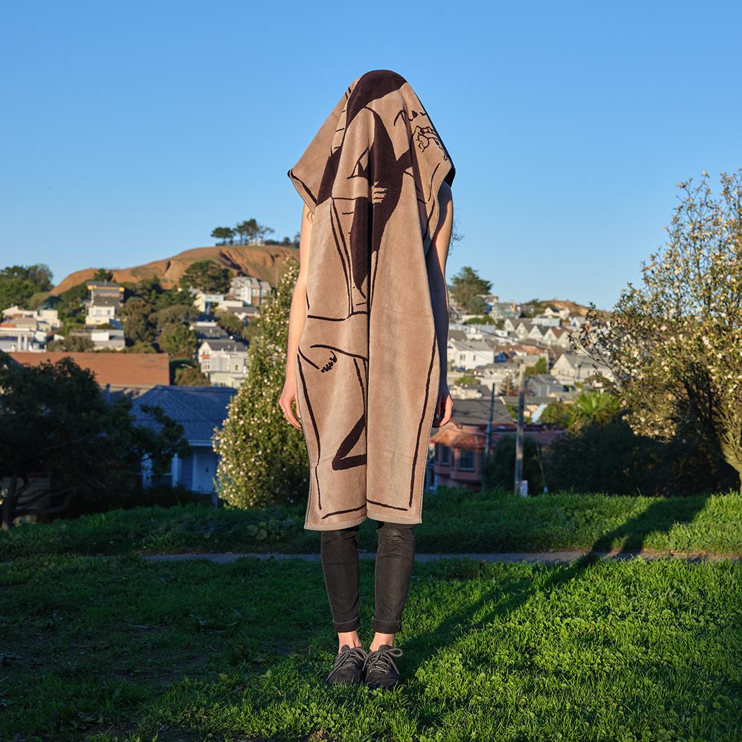 Smoking at the Beach Towel by Sarah Thibault